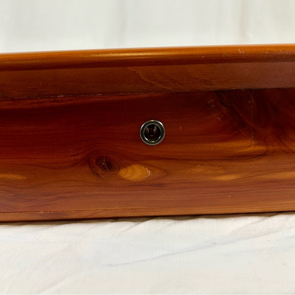 Vintage 1980s Cherry Stained Cedar Box w/ Built in Lock - Picture 3 of 9